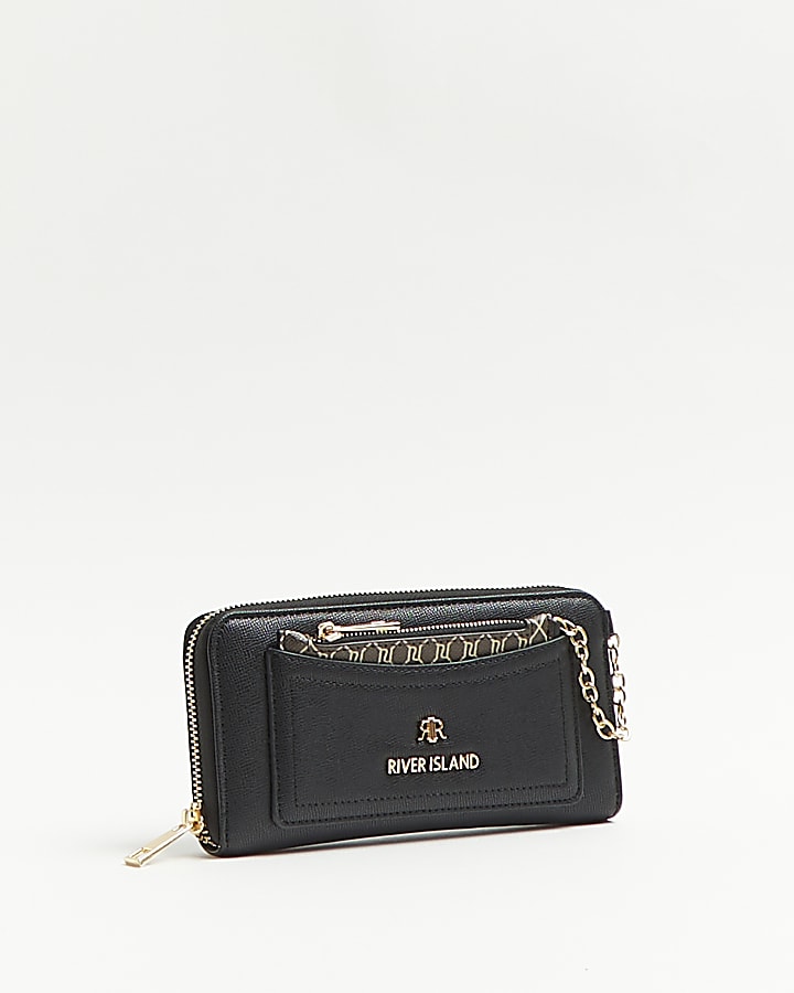 Black RI monogram detail purse