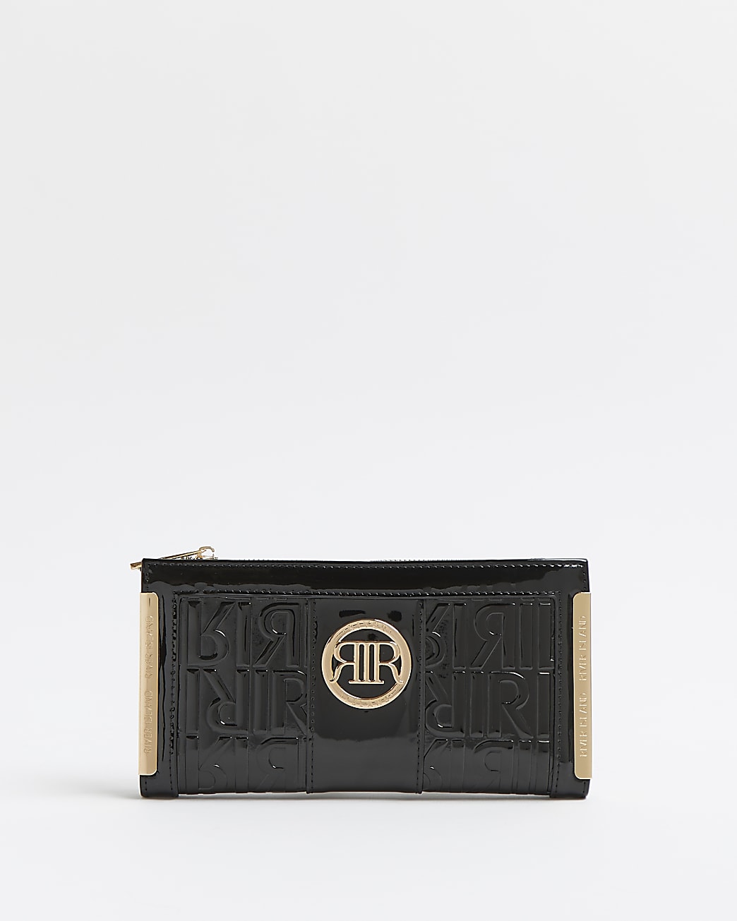 Black RI monogram embossed purse