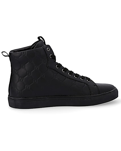 360 degree animation of product Black RI monogram high top trainers frame-13