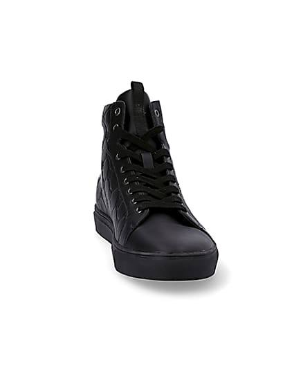 360 degree animation of product Black RI monogram high top trainers frame-19