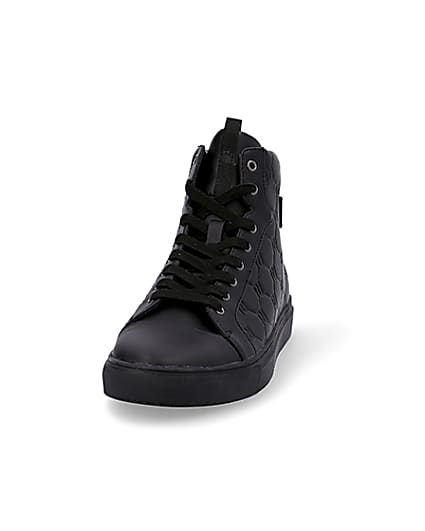 360 degree animation of product Black RI monogram high top trainers frame-21