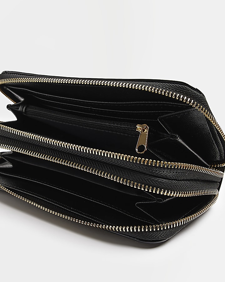 Black RI monogram jacquard purse