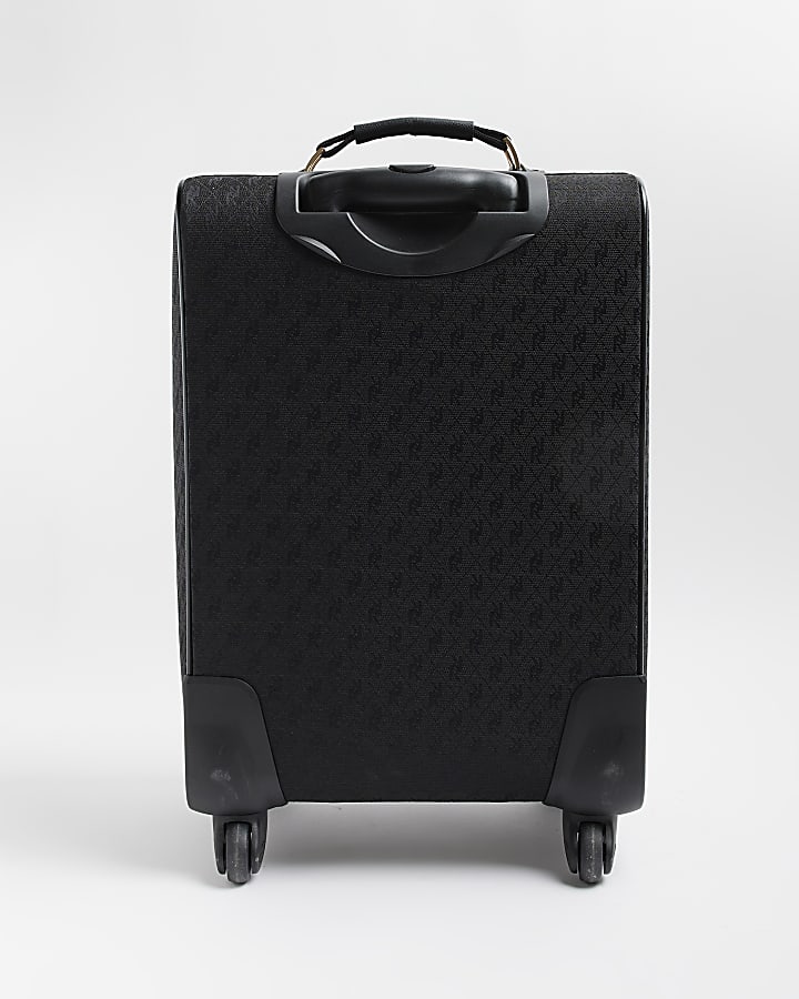 Black RI monogram jacquard suitcase