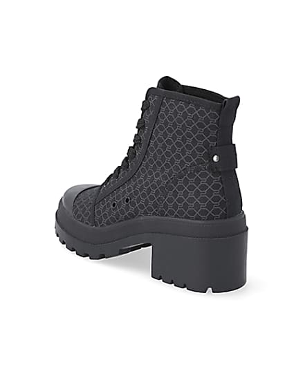 360 degree animation of product Black RI monogram lace up boots frame-6