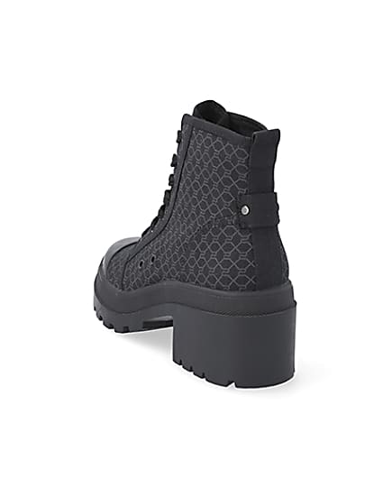 360 degree animation of product Black RI monogram lace up boots frame-7