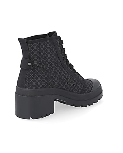 360 degree animation of product Black RI monogram lace up boots frame-12