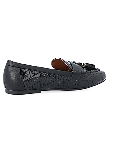 360 degree animation of product Black RI monogram patent loafers frame-13