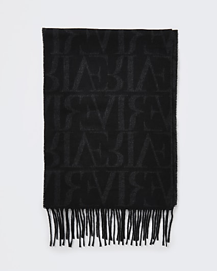 Black RI monogram scarf
