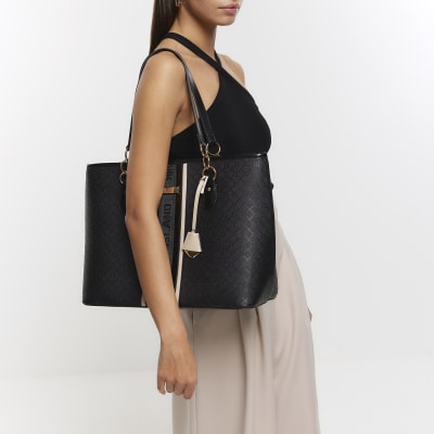 Black RI monogram shoulder bag bundle River Island