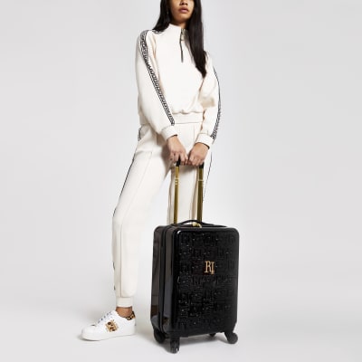 Black RI monogram small suitcase