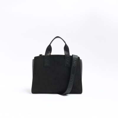 Black RI monogram tote bag River Island