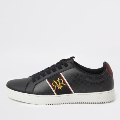 Black RI monogram trainers