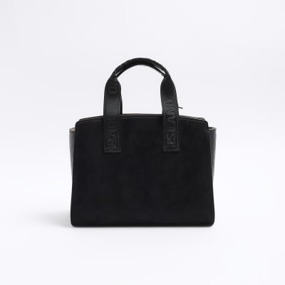 Black RI monogram webbing tote bag River Island