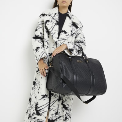 Black RI monogram weekend bag River Island