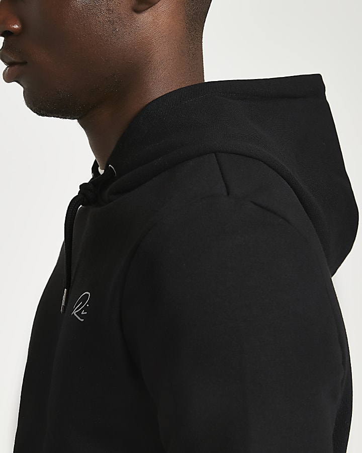 Black RI muscle fit hoodie