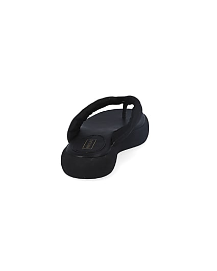 360 degree animation of product Black RI padded nylon toe thong sandals frame-10