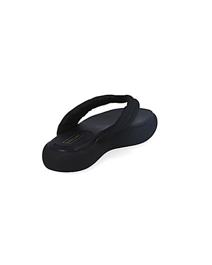 360 degree animation of product Black RI padded nylon toe thong sandals frame-11