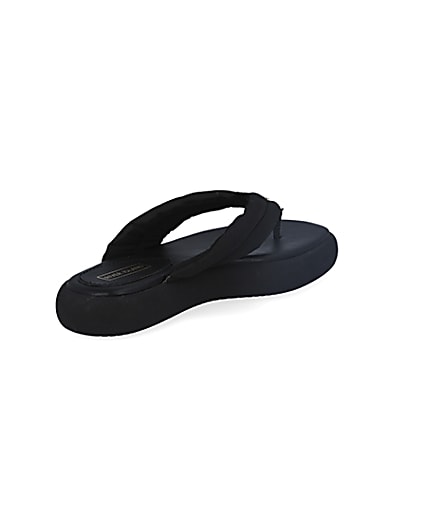 360 degree animation of product Black RI padded nylon toe thong sandals frame-12