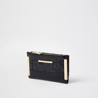 Black RI Patent Embossed Mini Foldout Purse