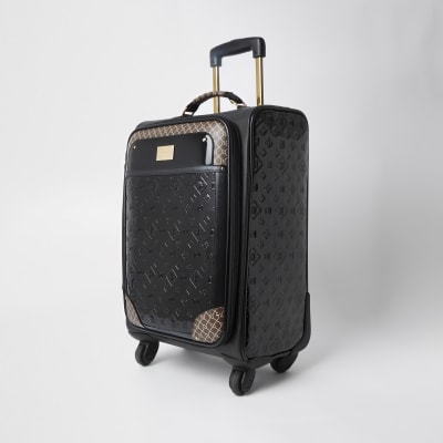 black patent suitcase