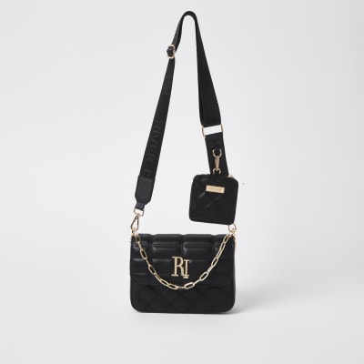 River Island Ri Monogram Boxy Cross Body Bag in Natural