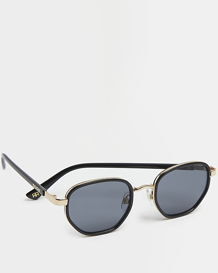 Black RI round frame sunglasses