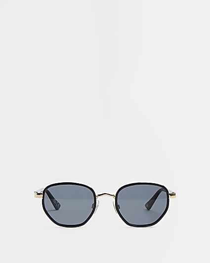 Black RI round frame sunglasses