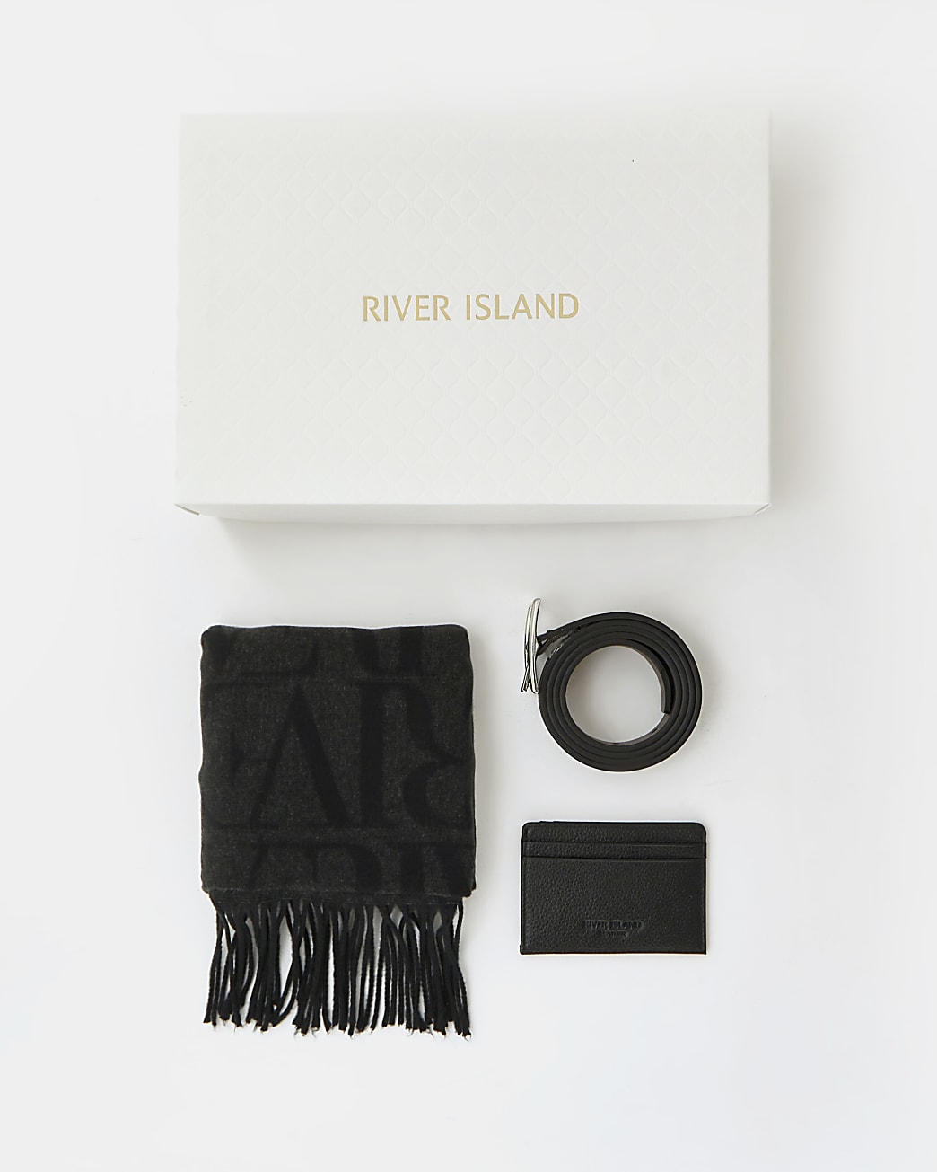 Black RI scarf belt and cardholder gift set