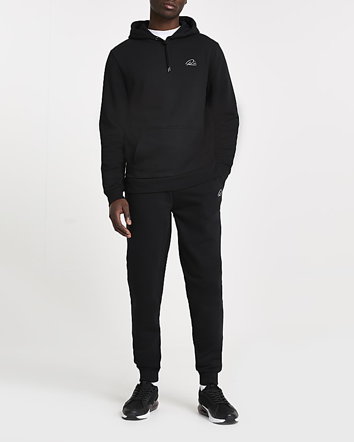 Black RI slim fit hoodie