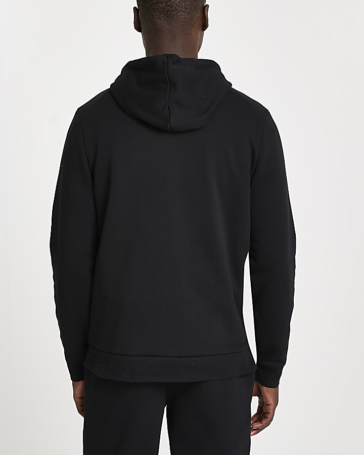 Black RI slim fit hoodie