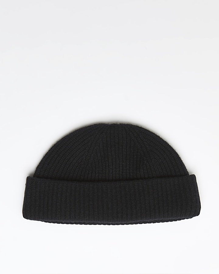 Black RI Studio cashmere beanie hat