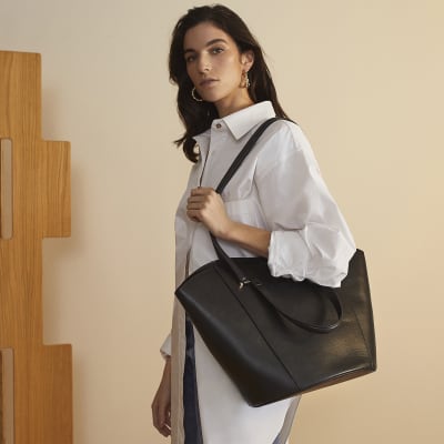 Black RI Studio leather tote handbag