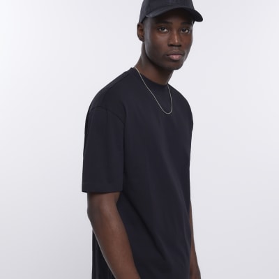 Black RI studio oversized fit t-shirt | River Island