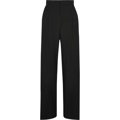 Black RI studio pleated wide leg trousers