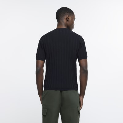 Black RI Studio regular fit rib t-shirt