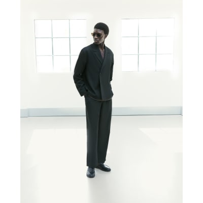 Black RI Studio Wide Leg Pleat Trousers