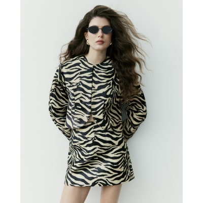 Black RI Studio Zebra Hair on Leather Jacket