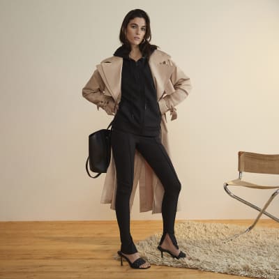 Black RI Studio zip through hoodie