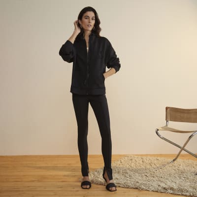 Black RI Studio zip through hoodie