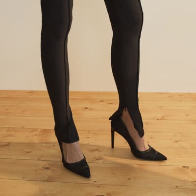 Black RI studio zip up leggings