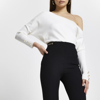 Black Rib Snaffle Trim Legging