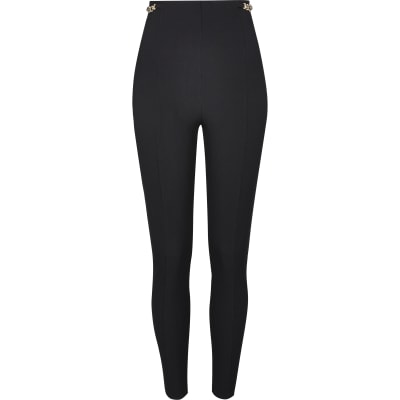 Black Rib Snaffle Trim Legging