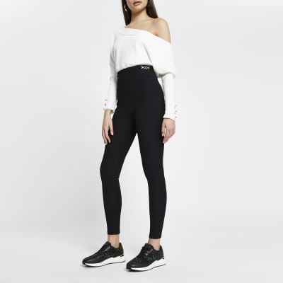 Black Rib Snaffle Trim Legging