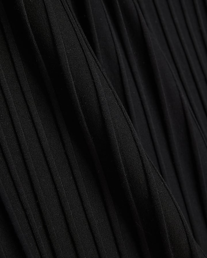 Black Ribbed midi Skirt