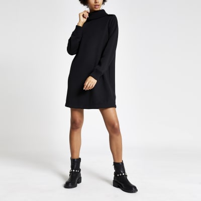 ribbed roll neck dress