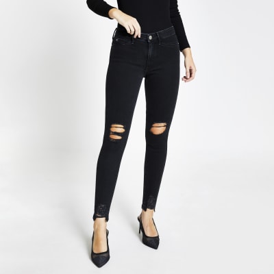 river island molly jeans grey