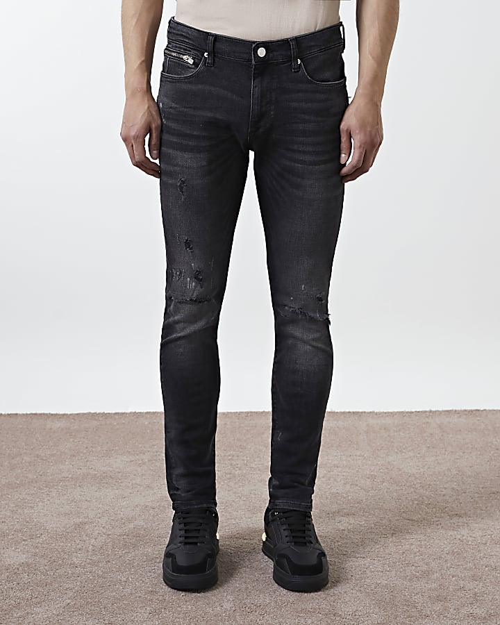 Black ripped skinny fit jeans
