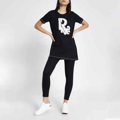 Black River embellished oversided Tshirt River Island