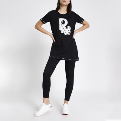 Black River embellished oversided T-shirt | River Island