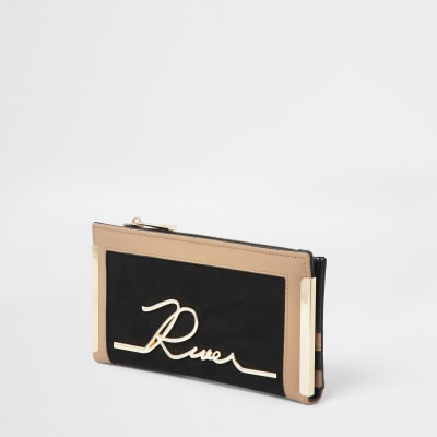 Black 'River' metal corner purse